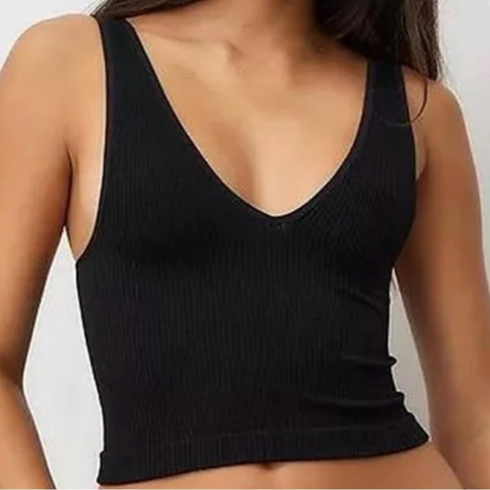 Urban Outfitters Black V-Neck Tank Top
